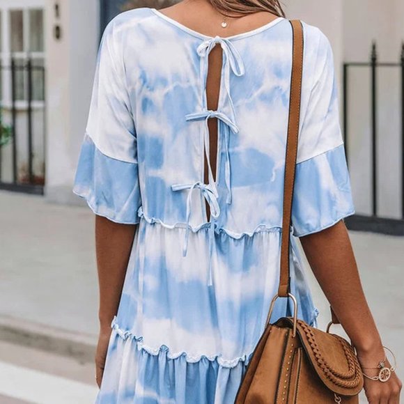 Tie Dye Half Sleeve Dress - Picture 3 of 6